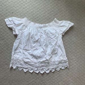 White Off the Shoulder Target Who What Wear Floral Top Size Small